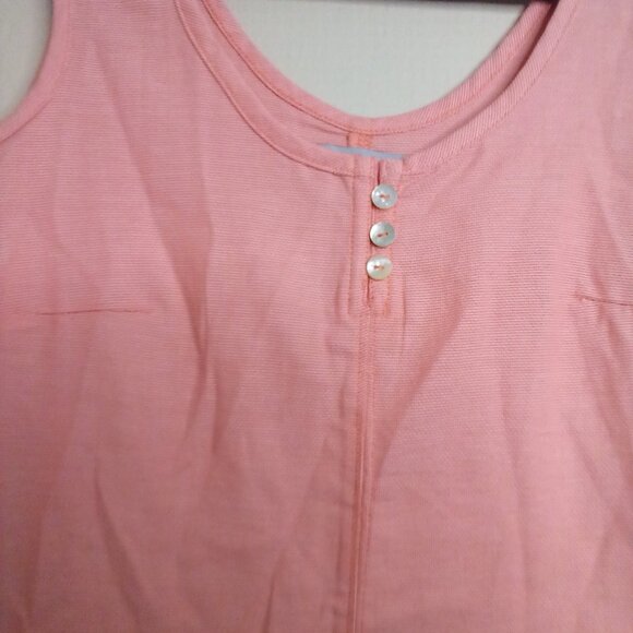 Ocean Coast Shirt Women M Sleeveless 100% Cotton Peach Orange - Picture 8 of 16